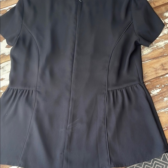 Ann Taylor Black Peplum Blouse with Lace embellishment - Picture 5 of 9